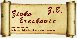 Živko Brešković vizit kartica